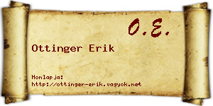 Ottinger Erik névjegykártya